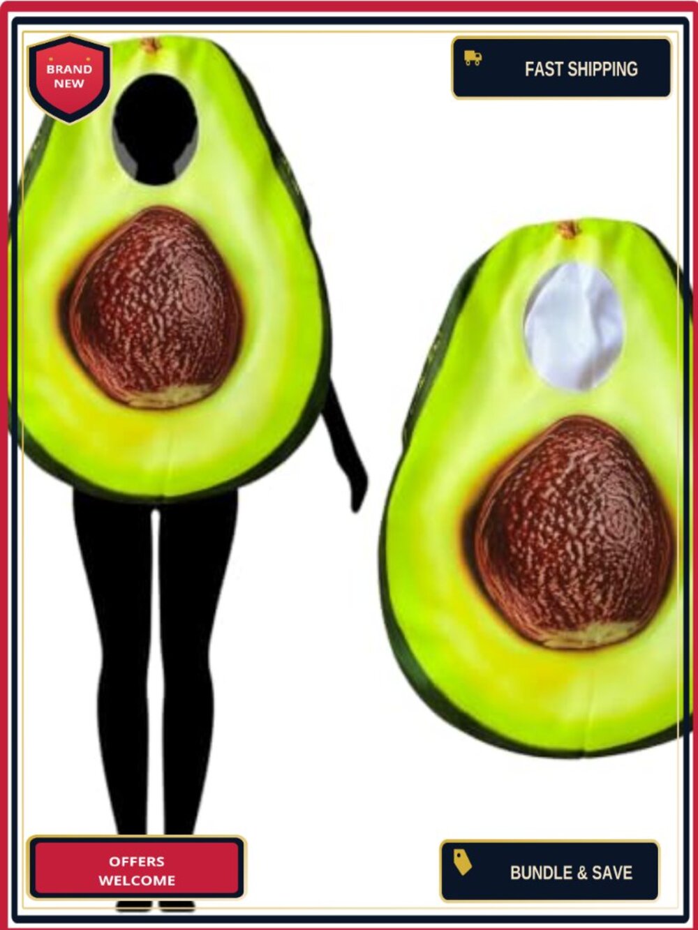 Adult Avocado Halloween Costume Funny Food Fruit Veggie Theme Outfit